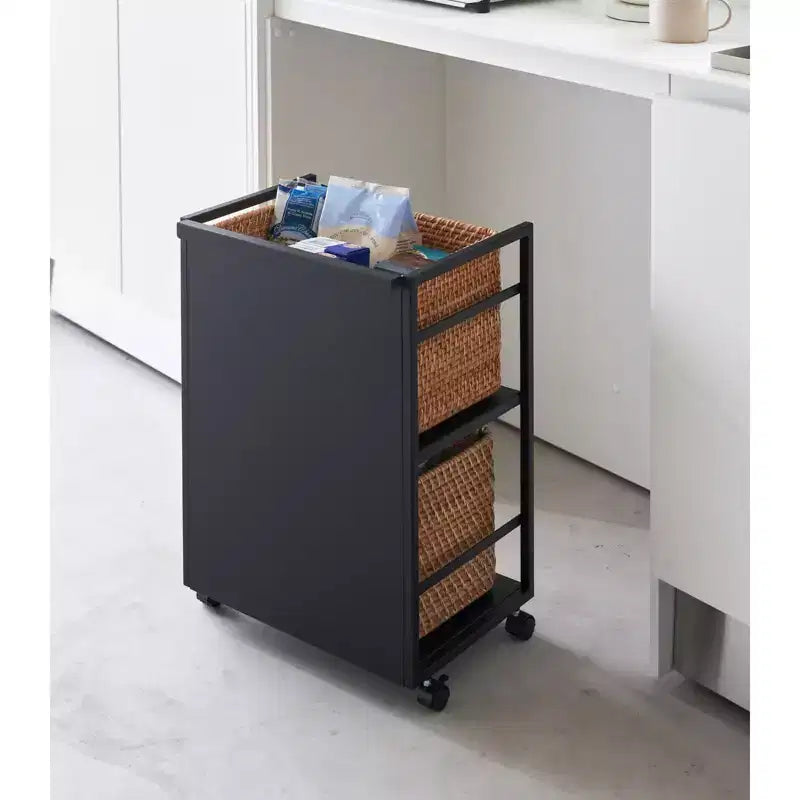Carrello portaoggetti a due ripiani (61 cm H) - Acciaio