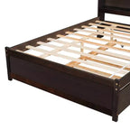 VECELO Twin Platform Bed with Trundle & Storage Headboard, Wood Slat Support Bed Frame for Small Spaces