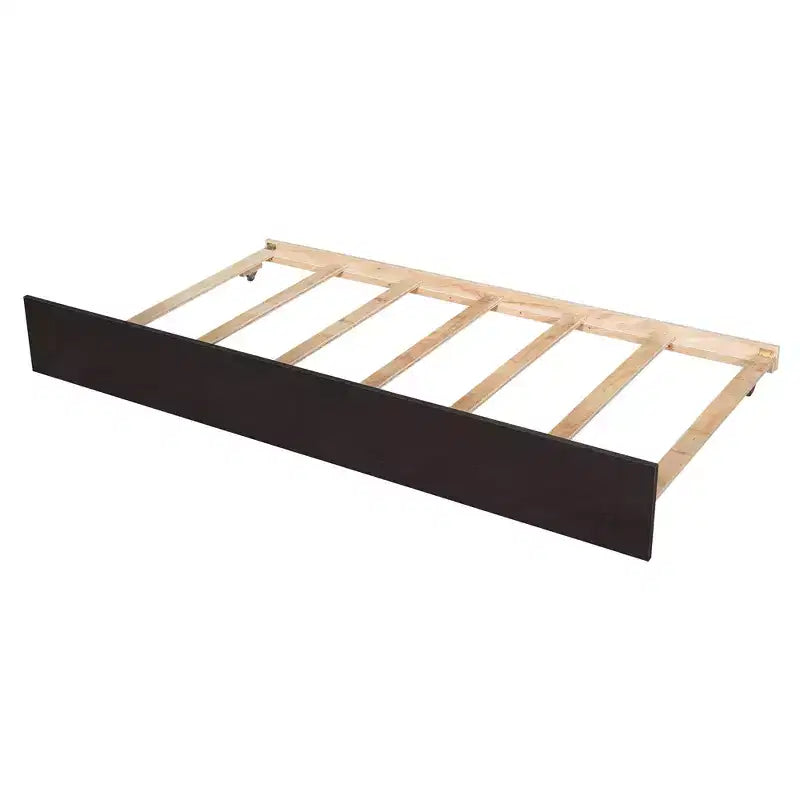 VECELO Twin Platform Bed with Trundle & Storage Headboard, Wood Slat Support Bed Frame for Small Spaces