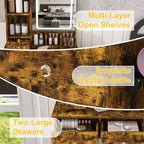 Makeup Vanity Desk Vanity Table Dressing Table with Stool, 3 Color Mode Lighted Mirror, Hair Dryer Holder, Power Outlet & Storage Drawers -ModernLuxe