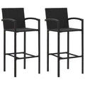 vidaXL Set 2 Sgabelli da Bar Marrone Rattan PE, Acciaio Verniciato a Polvere Standard