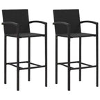 vidaXL Set 2 Sgabelli da Bar Marrone Rattan PE, Acciaio Verniciato a Polvere Standard