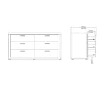 Tvilum, Mira 6 Drawer Double Dresser, Jackson Hickory
