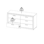Tvilum, Mira 6 Drawer Double Dresser, Jackson Hickory