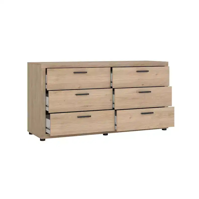 Tvilum, Mira 6 Drawer Double Dresser, Jackson Hickory