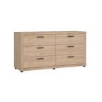 Tvilum, Mira 6 Drawer Double Dresser, Jackson Hickory