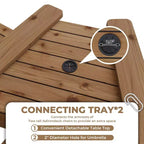 Set di 4 sedie Adirondack alte da esterno, altezza bar con vassoio di collegamento e foro per ombrellone, sedie da patio in legno massello per terrazza e cortile