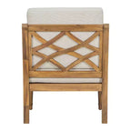 Christopher Knight Home Larry Outdoor Patio Acacia Wood Club Chair with Cushions and Curved Armrests