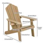 Gymax Outdoor Patio Adirondack Chair Made of Durable HIPS Material with Built-in Cup Holder Weather-Resistant and Supports Up to 380lbs Black/Teak