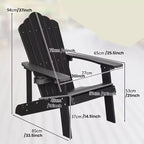 Gymax Outdoor Patio Adirondack Chair Made of Durable HIPS Material with Built-in Cup Holder Weather-Resistant and Supports Up to 380lbs Black/Teak