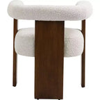 Sedia da pranzo Meridian Furniture Barrel in tessuto bouclé color crema