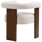 Sedia da pranzo Meridian Furniture Barrel in tessuto bouclé color crema