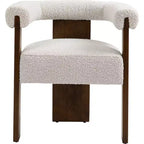 Sedia da pranzo Meridian Furniture Barrel in tessuto bouclé color crema