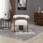 Sedia da pranzo Meridian Furniture Barrel in tessuto bouclé color crema
