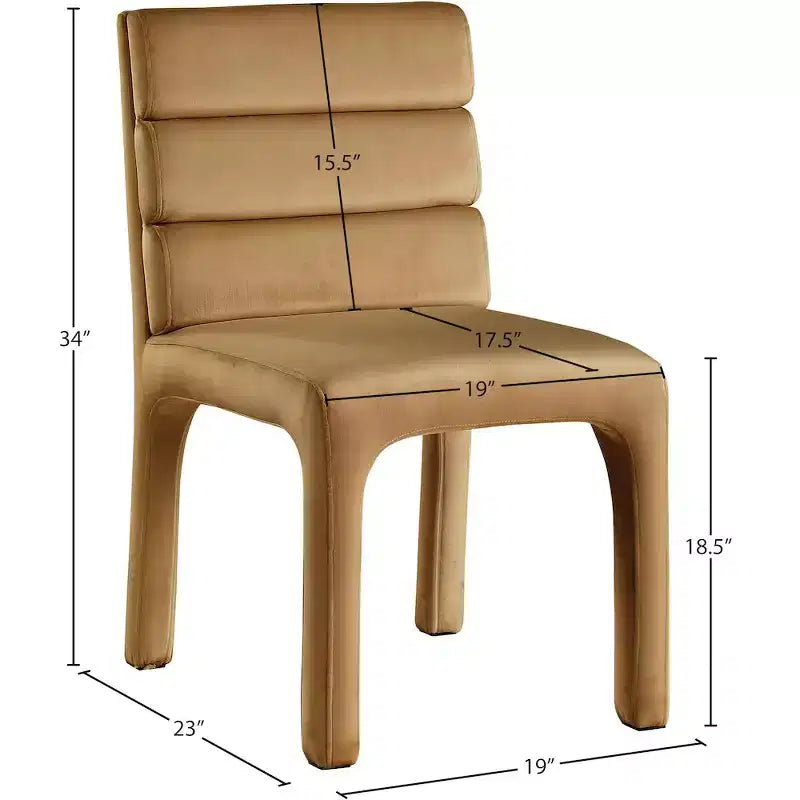 Meridian Furniture Kai Sedia da pranzo in velluto Saddle, set da 2