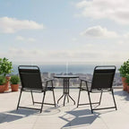 Gymax Set of 2 Folding Patio Accent Chairs with Armrests and Backrest for Camping and Beach Use