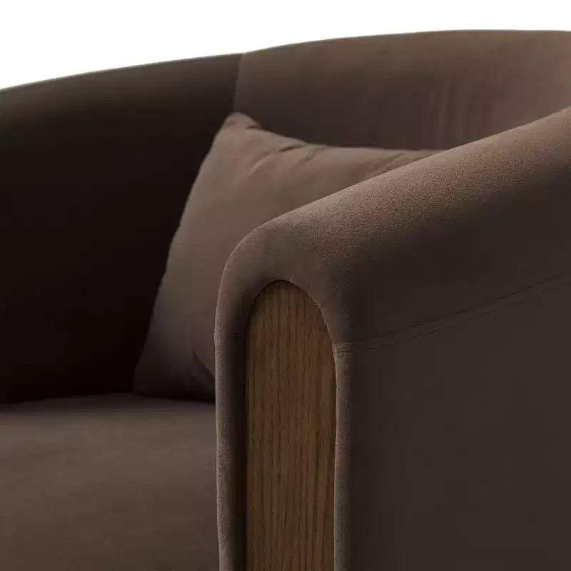 Modern Upholstered Swivel Barrel Accent Chair