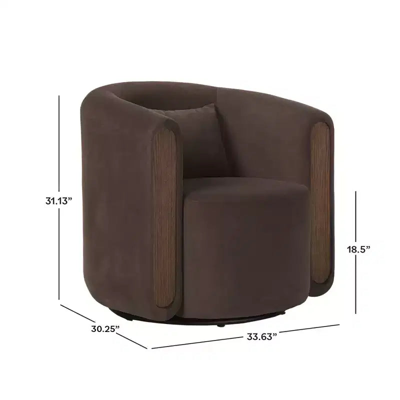 Modern Upholstered Swivel Barrel Accent Chair
