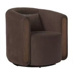 Modern Upholstered Swivel Barrel Accent Chair