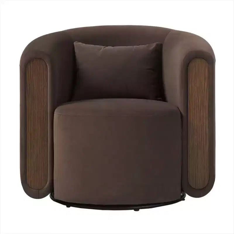 Modern Upholstered Swivel Barrel Accent Chair