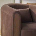 Modern Upholstered Swivel Barrel Accent Chair