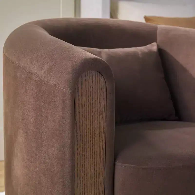 Modern Upholstered Swivel Barrel Accent Chair