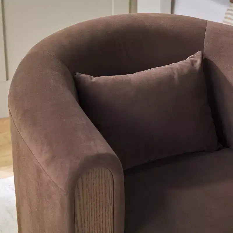Modern Upholstered Swivel Barrel Accent Chair