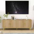 Dyonery 70 Fluted-Door TV Stand, Entertainment Center with StoragePS! Adjustable Shelf, Modern TV Console for Living Room and Bedroom,