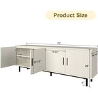Dyonery 70 Fluted-Door TV Stand, Entertainment Center with StoragePS! Adjustable Shelf, Modern TV Console for Living Room and Bedroom,
