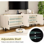 Dyonery 70 Fluted-Door TV Stand, Entertainment Center with StoragePS! Adjustable Shelf, Modern TV Console for Living Room and Bedroom,