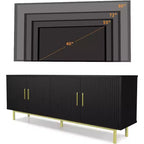 Dyonery 70 Fluted-Door TV Stand, Entertainment Center with StoragePS! Adjustable Shelf, Modern TV Console for Living Room and Bedroom,