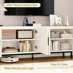 Dyonery 70 Fluted-Door TV Stand, Entertainment Center with StoragePS! Adjustable Shelf, Modern TV Console for Living Room and Bedroom,