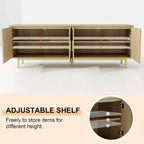 Dyonery 70 Fluted-Door TV Stand, Entertainment Center with StoragePS! Adjustable Shelf, Modern TV Console for Living Room and Bedroom,