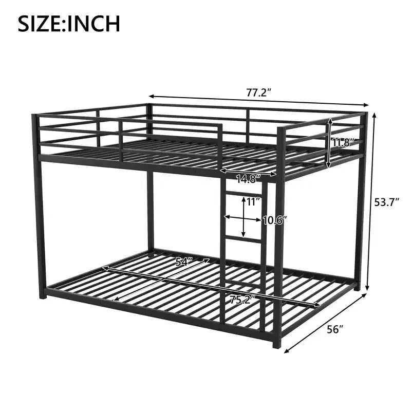 FAMYYT Full Size Metal Bunk Bed?With Ladder, Safety Guaranteed, Easy Assembly