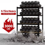 3050LBS Heavy Duty 5-Tier Storage Shelves 72H x 48W x 24D Adjustable Metal Shelving Black Rack for Garage Home Industrial