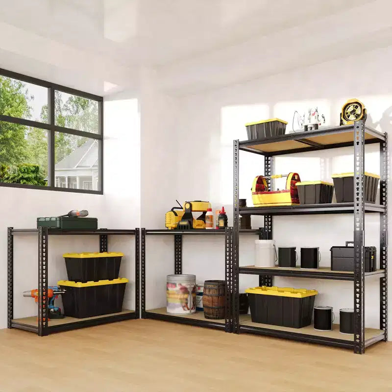 3050LBS Heavy Duty 5-Tier Storage Shelves 72H x 48W x 24D Adjustable Metal Shelving Black Rack for Garage Home Industrial
