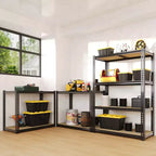 3050LBS Heavy Duty 5-Tier Storage Shelves 72H x 48W x 24D Adjustable Metal Shelving Black Rack for Garage Home Industrial