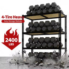 3050LBS Heavy Duty 5-Tier Storage Shelves 72H x 48W x 24D Adjustable Metal Shelving Black Rack for Garage Home Industrial