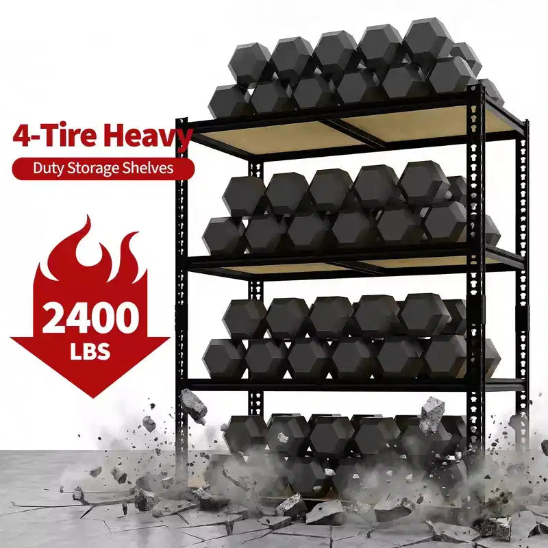 3050LBS Heavy Duty 5-Tier Storage Shelves 72H x 48W x 24D Adjustable Metal Shelving Black Rack for Garage Home Industrial