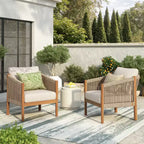 Christopher Knight Home Maha Modern Patio Acacia and Rope Woven Club Chair with Cushion