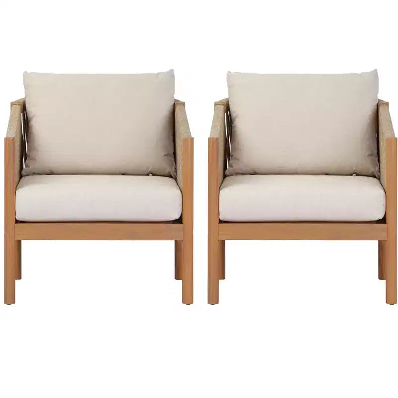 Christopher Knight Home Maha Sedia club moderna da esterno in acacia e corda intrecciata con cuscino