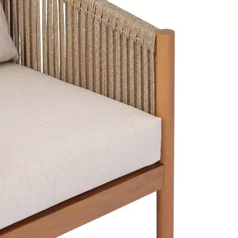 Christopher Knight Home Maha Sedia club moderna da esterno in acacia e corda intrecciata con cuscino