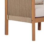 Christopher Knight Home Maha Sedia club moderna da esterno in acacia e corda intrecciata con cuscino