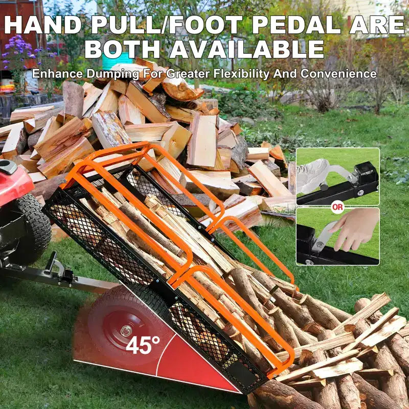 Rimorchio ribaltabile per ATV in acciaio per impieghi gravosi con capacità di 680 kg, carrello multiuso da 425 litri con sponde rimovibili per giardino e cortile