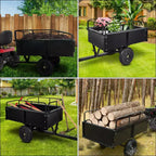 Rimorchio ribaltabile per ATV in acciaio per impieghi gravosi con capacità di 680 kg, carrello multiuso da 425 litri con sponde rimovibili per giardino e cortile