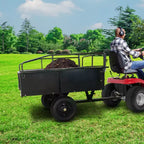 Rimorchio ribaltabile per ATV in acciaio per impieghi gravosi con capacità di 680 kg, carrello multiuso da 425 litri con sponde rimovibili per giardino e cortile