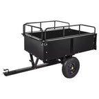1500 lb Capacity Heavy Duty Steel ATV Dump Trailer, 15 cu. ft. Pull-Behind Utility Cart with Removable Sides for Garden and Yard