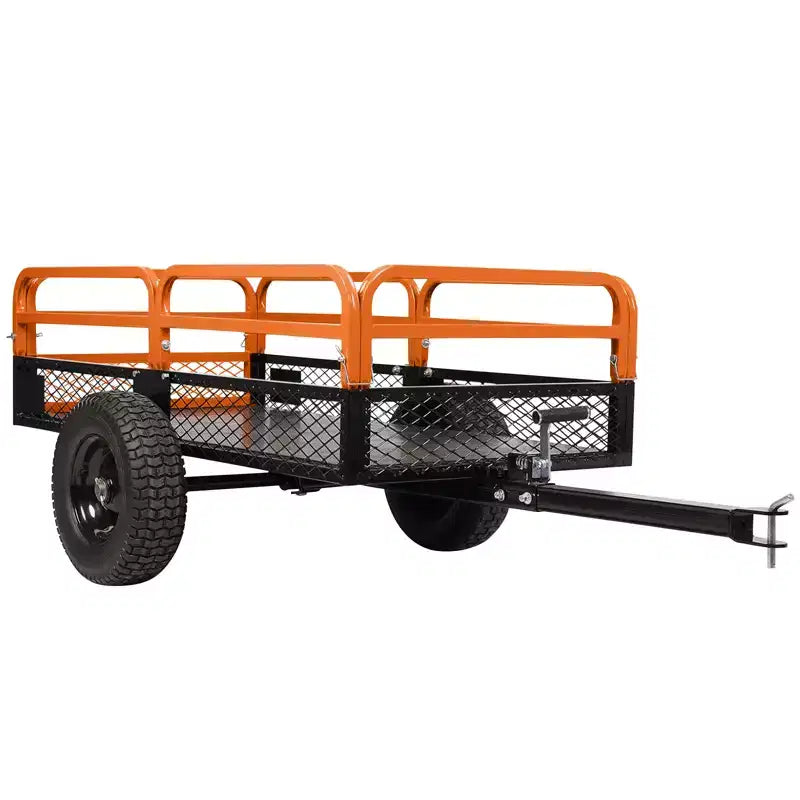 Rimorchio ribaltabile per ATV in acciaio per impieghi gravosi con capacità di 680 kg, carrello multiuso da 425 litri con sponde rimovibili per giardino e cortile