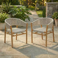 GDFStudio Louisa Outdoor Accent Chair Set with Rope Woven SeatSet of 2