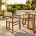 GDFStudio Andre Outdoor Acacia Wood & Woven Rattan Chair Set (Set of 2)